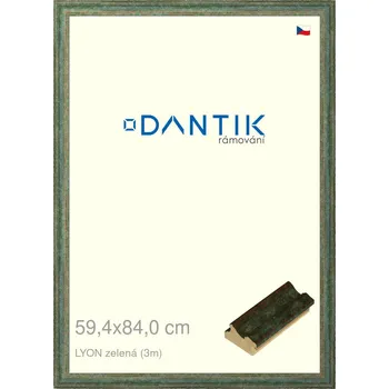 Rám na obraz DANTIK rámeček 59,4x84 | LYON zelená (Plexi Čiré) (Vyrobeno s láskou u nás v DANTIKU)