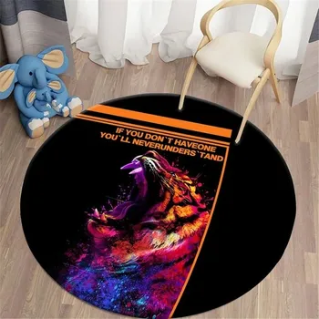 Koberec Kulatý koberec proti skluzu se zvířecím vzorem - 17,160 cm x 160 cm