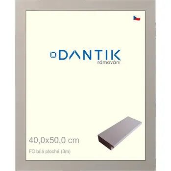 Rám na obraz DANTIK rámeček 40x50 | FC Bílá plochá (Plexi Čiré) (Vyrobeno s láskou u nás v DANTIKU)