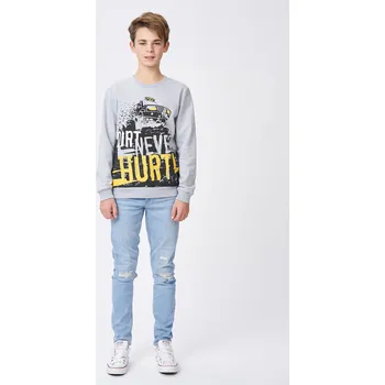 Chlapecká mikina Chlapecká mikina Extreme Club - šedý melanž 140