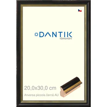 Rám na obraz DANTIK rámeček 20x30 | ANIVERSA piccola černá AU (Sklo Čiré) (Vyrobeno s láskou u nás v DANTIKU)