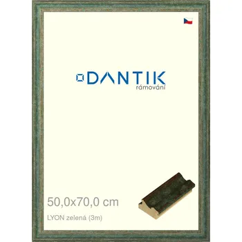 Rám na obraz DANTIK rámeček 50x70 | LYON zelená (Plexi Čiré) (Vyrobeno s láskou u nás v DANTIKU)
