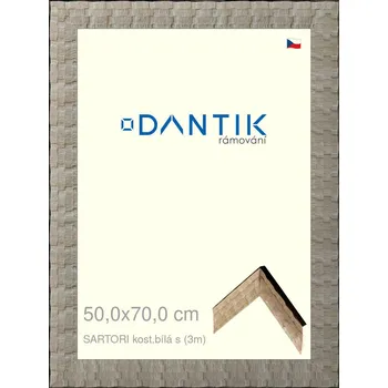 Rám na obraz DANTIK rámeček 50x70 | SARTORI kost.bílá s (Plexi Čiré) (Vyrobeno s láskou u nás v DANTIKU)