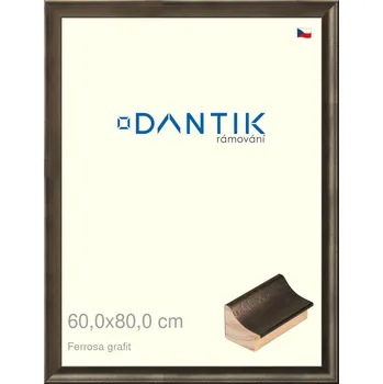 Rám na obraz DANTIK rámeček 60x80 | Ferrosa grafit (Plexi Čiré) (Vyrobeno s láskou u nás v DANTIKU)