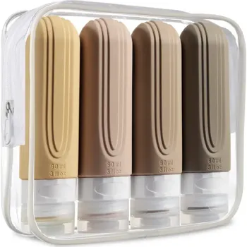 Take it shop Silikonové cestovní lahvičky 90ml - sada 4ks Pořadí: 04 - meruňka (apricot)