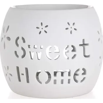 Věšák Aroma lampa porcelánová 10,5x10,5cm Sweet Home bílá