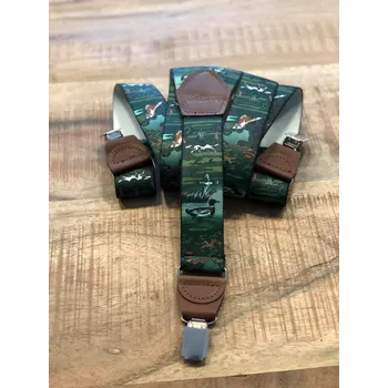 Kšandy Šle FORESTER - motiv lovecký/hnědá kůže