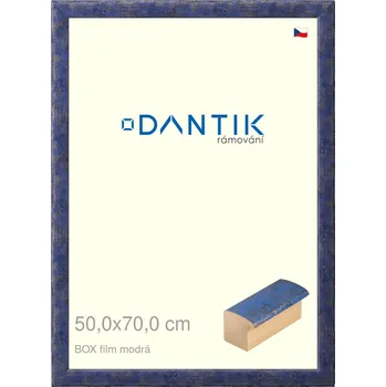 Rám na obraz DANTIK rámeček 50x70 | BOX film modrá (Plexi Čiré) (Vyrobeno s láskou u nás v DANTIKU)