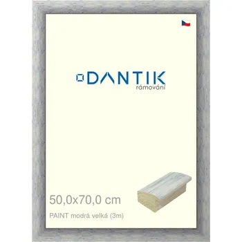Rám na obraz DANTIK rámeček 50x70 | PAINT modrá velká (Plexi Čiré) (Vyrobeno s láskou u nás v DANTIKU)