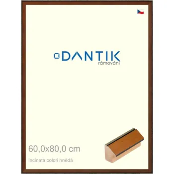 Rám na obraz DANTIK rámeček 60x80 | INCLINATA colori hnědá (Plexi Čiré) (Vyrobeno s láskou u nás v DANTIKU)