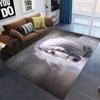 Koberec Koberec do dětského pokoje s 3D potiskem koně - 7,50 x 80 cm 20 x 23 palců