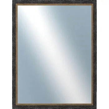 Zrcadlo DANTIK - Zarámované zrcadlo - rozměr s rámem cca 70x90 cm z lišty CARRARA hnědočerná (2948)