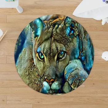 Koberec Kulatý koberec proti skluzu se zvířecím vzorem - 1,40 cm x 40 cm