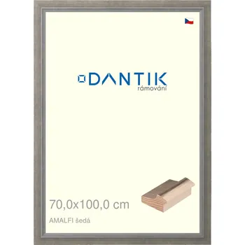 Rám na obraz DANTIK rámeček 70x100 | AMALFI šedá (Plexi Čiré) (Vyrobeno s láskou u nás v DANTIKU)