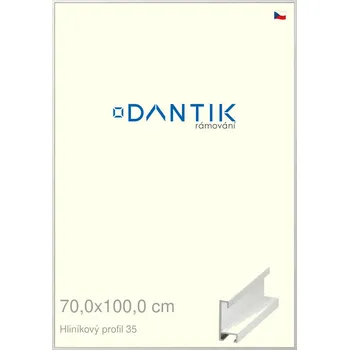 Rám na obraz DANTIK rámeček 70x100 | ALU profil 6035 Dýha bílá (Plexi Čiré) (Vyrobeno s láskou u nás v DANTIKU)