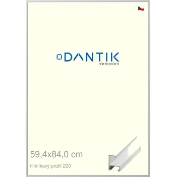 Rám na obraz DANTIK rámeček 59,4x84 | ALU profil 6220 Bílá matná (Plexi Čiré) (Vyrobeno s láskou u nás v DANTIKU)