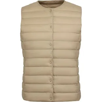 Dámská vesta Péřová prošívaná vesta 90% kachní peří Barva: Khaki, Velikost: XL