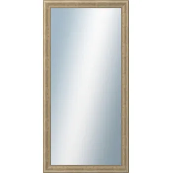Zrcadlo DANTIK - Zarámované zrcadlo - rozměr s rámem cca 60x120 cm z lišty KŘÍDLO malé stříbrné patina (2775)