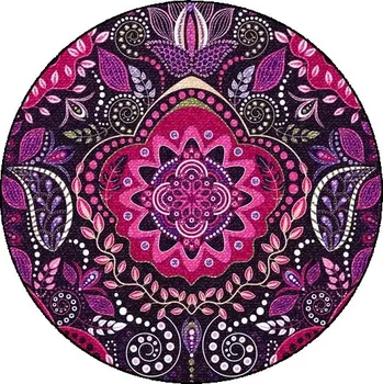 Koberec Fialový kulatý koberec s mandalou - 2,150 cm x 150 cm