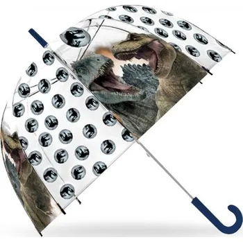 Deštník DOVOZ EU MANUÁLNÍ TRANSPARENTNÍ DEŠTNÍK DINOSAUŘI JURSKÝ SVĚT