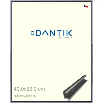 Rám na obraz DANTIK rámeček 40x50 | ALU profil 7002 Platina matná (Plexi Čiré) (Vyrobeno s láskou u nás v DANTIKU)