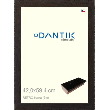 Rám na obraz DANTIK rámeček 42x59,4 | RETRO černá (Plexi Čiré) (Vyrobeno s láskou u nás v DANTIKU)