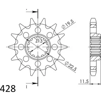 Řetězová sada pro motocykl SUPERSPROX Řetězové kolečko SUPERSPROX CST-409:15 15 zubů, 428
