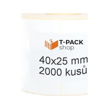 Samolepící etiketa Termotransferové etikety 40x25 2000ks 40mm