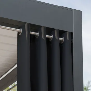 Pergola Venkovní zahradní závěs s kroužky GARDENIA RING černá, šířka 140 cm, výška různé rozměry (cena za 1 kus) MyBestHome Rozměr: 140x220 cm