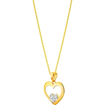 Přívěsek Zlatý přívěsek se zirkony - srdce - Z-542.01