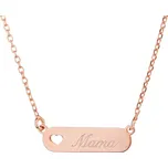 Pozlacený stříbrný náhrdelník - máma, srdce - AP530-5394