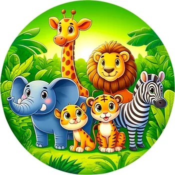 Jedlá dekorace na dort Jedlý papír zvířátka ze ZOO