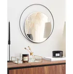 Nástěnné zrcadlo černé kovové železné sklo ø 50 cm kulatý tvar moderní minimalistický styl obývací pokoj ložnice Beliani