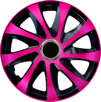 Poklice na kolo NRM Drift Extra 4 univerzální ozdobné poklice na kola, sada 4 kusů 14" růžová/černá