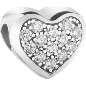 Přívěsek Stříbrný přívěsek Beads se zirkony - srdce - AP124-2745