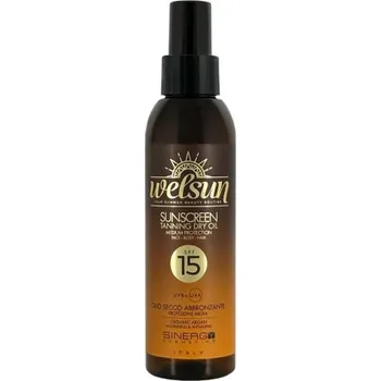 Přípravek na opalování Sinergy Cosmetics Sinergy Welsun Sunscreen Tanning Dry Oil SPF15 150ml - Olej na opalování