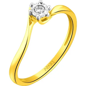 Prsten Prsten ze žlutého a bílého zlata s briliantem - 0,05 ct - ryzost 585 - 103.817