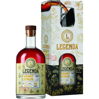Likér Legenda Fernet Citrus se sklenicí 27% 0,7l (darčekové balenie 1 pohár)