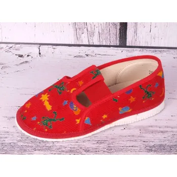 Dívčí bačkory Bačkůrky papučky bačkory HP Čechtín 555 červené vesmírné s ufonky velikost: 29