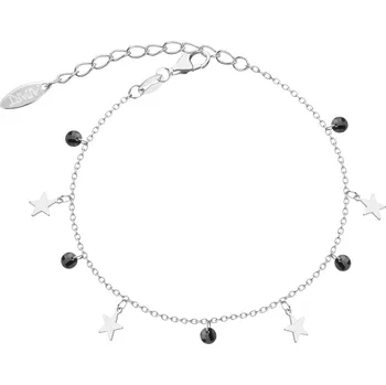 Náramek Stříbrný náramek s broušeným sklem - hvězdy - AP535-8360