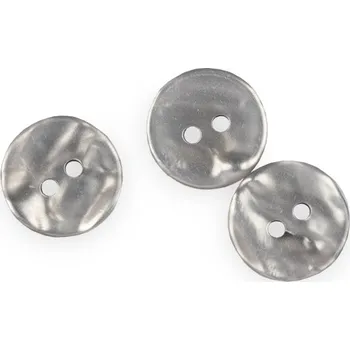 Knoflík Knoflík dvoudírkový barevný lesklý 15 mm Barva: Stříbřitě šedý