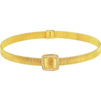 Náramek Zlatý pevný náramek se zirkony bez zapínání - AP535-0260