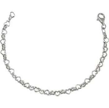 Náramek Stříbrný náramek srdíčkový bombe délka náramku 20cm