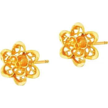 Náušnice Zlaté náušnice - květy - AP532-7017