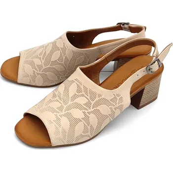 Dámské sandále Dámské kožené sandále 011 467-03 Bonamoor béžové Barva: béžová, Velikost: 38