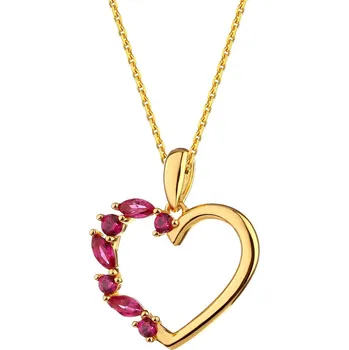 Přívěsek Pozlacený stříbrný přívěsek se zirkony - srdce - AP534-2585