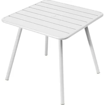 Zahradní stůl Bílý kovový stůl Fermob Luxembourg 80 x 80 cm