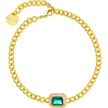 Náramek Pozlacený náramek z mosazi se zirkony - AR536-3497