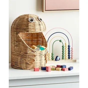 Proutěný úložný koš lehký ratanový koš na hračky doplňky do dětského pokoje příslušenství doplňky Beliani