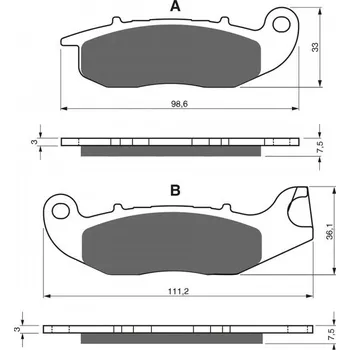 Brzda pro motocykl GOLDFREN Brzdové destičky GOLDFREN 210 S3